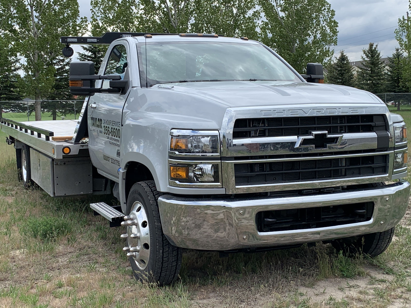 Taylor Chevrolet tow truck on the lot in Rexburg