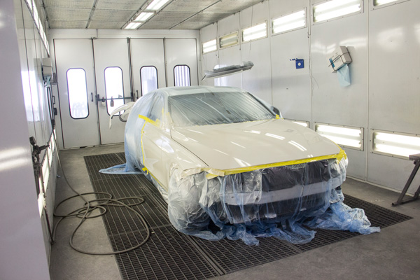 Paint booth at Taylor Body Shop in Rexburg, Idaho